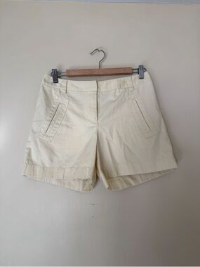 LOFT Yellow butter Cream Bermuda Chino Shorts with Welt Pockets